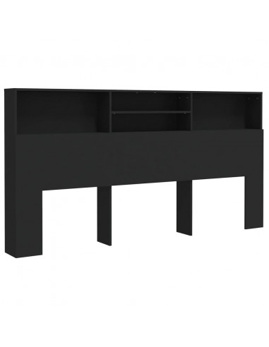 Testiera con Contenitore Nero 200x19x103,5 cm