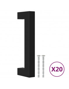 Maniglie per Mobili 20 pz Nere 96 mm in Acciaio Inox 2