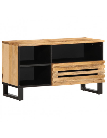 Mobile Porta TV 80x34x46 cm in Legno Massello di Mango Grezzo
