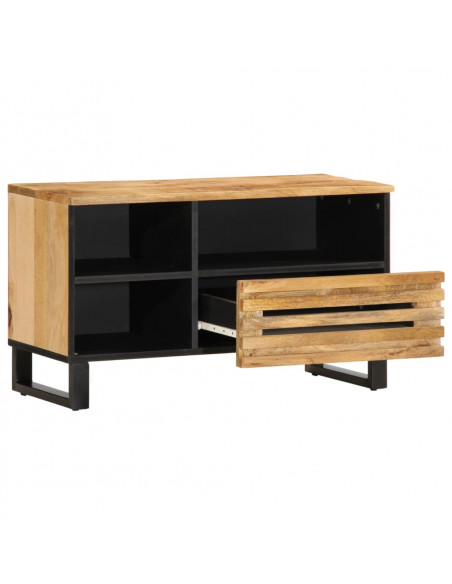 Mobile Porta TV 80x34x46 cm in Legno Massello di Mango Grezzo