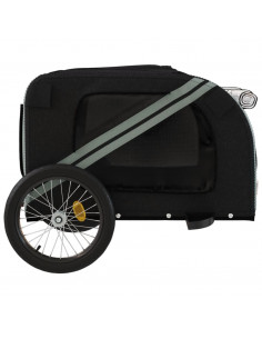 Rimorchio da Bici per Animali Nero e Grigio Oxford e Ferro 2