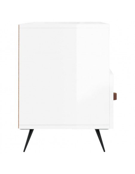 Mobile Porta TV Bianco Lucido 102x36x50 cm in Legno Multistrato