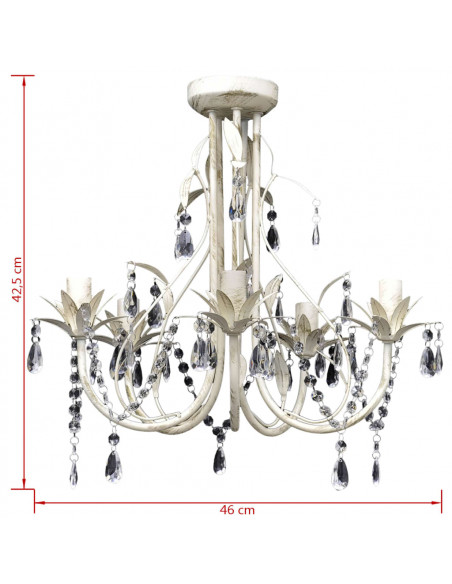 Lampada da Soffitto Lampadario in Cristallo con 5 Portalampade