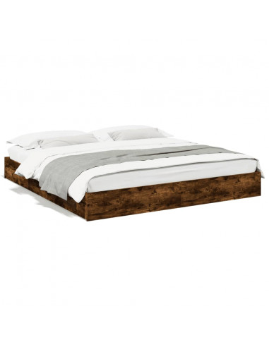 Giroletto con Cassetti Rovere Fumo 200x200 cm Legno Multistrato