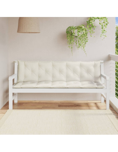 Cuscini Panca Giardino 2pz Crema Mélange 180x50x7 cm Tessuto