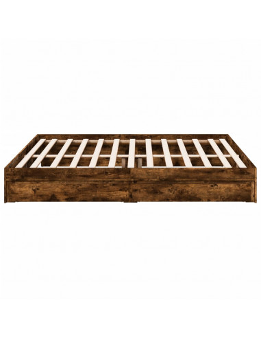 Giroletto con Cassetti Rovere Fumo 200x200 cm Legno Multistrato