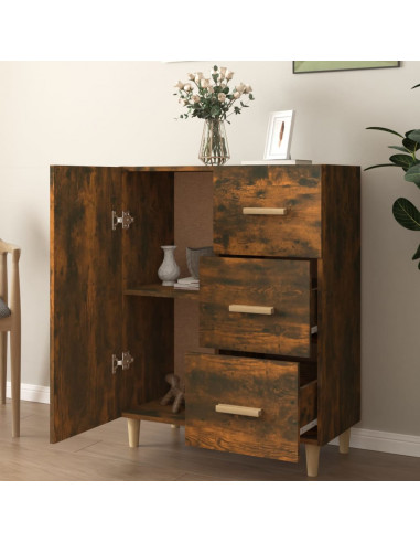 Credenza Rovere Fumo 69,5x34x90 cm in Legno Multistrato