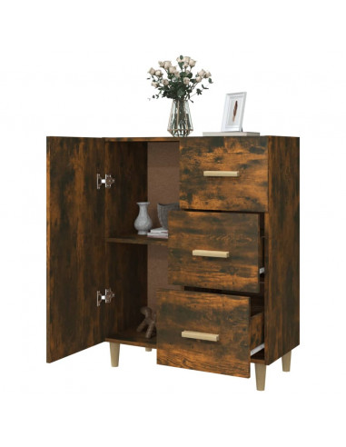 Credenza Rovere Fumo 69,5x34x90 cm in Legno Multistrato