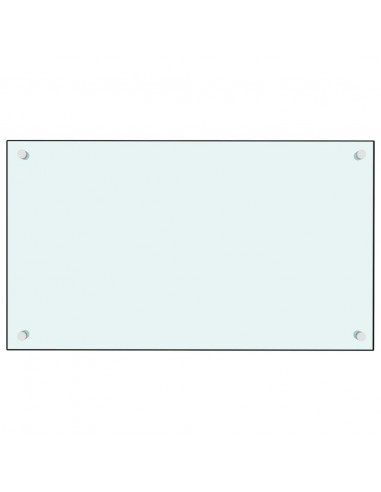 Paraschizzi per Cucina 2 pz Bianchi 70x60 cm in Vetro Temperato