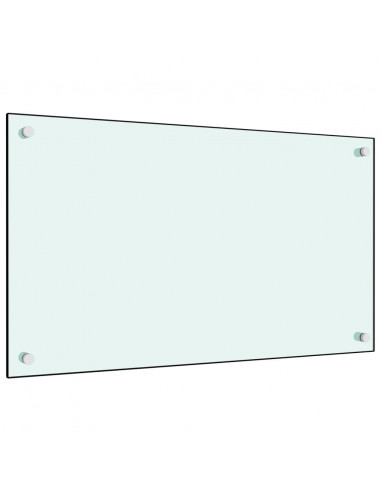Paraschizzi per Cucina 2 pz Bianchi 70x60 cm in Vetro Temperato