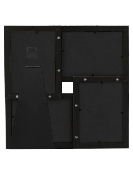 Cornice Multipla per 4 Foto 10x15cm Nera in MDF