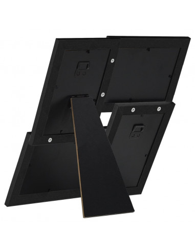 Cornice Multipla per 4 Foto 10x15cm Nera in MDF