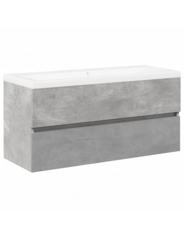 Set Mobili da Bagno 2 pz Grigio Cemento in Legno Multistrato