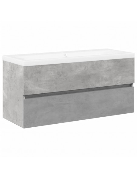 Set Mobili da Bagno 2 pz Grigio Cemento in Legno Multistrato