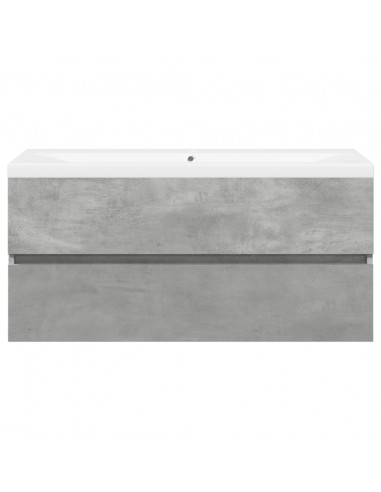 Set Mobili da Bagno 2 pz Grigio Cemento in Legno Multistrato