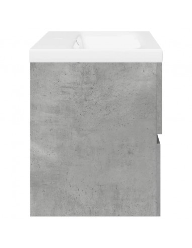 Set Mobili da Bagno 2 pz Grigio Cemento in Legno Multistrato