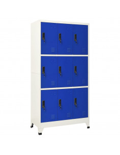 Armadietto con Serratura Grigio e Blu 90x45x180 cm in Acciaio 2