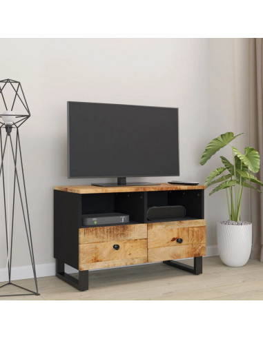 Mobile Porta TV 70x33x46 cm in Legno Massello di Mango