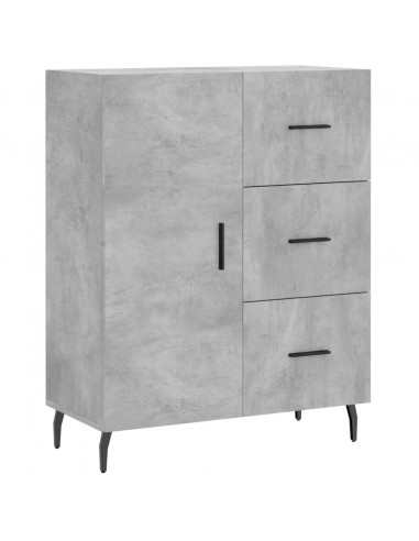 Credenza Grigio Cemento 69,5x34x180 cm in Legno Multistrato