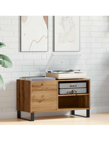 Mobile Porta Dischi Rovere Artigianale 84,5x38x48cm Multistrato