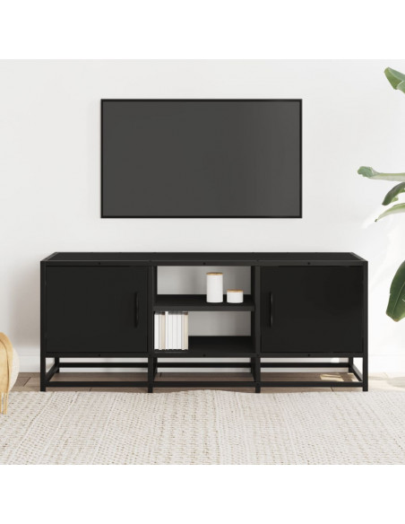 Mobile Porta TV Nero 100x35x41 cm in Truciolato e Metallo