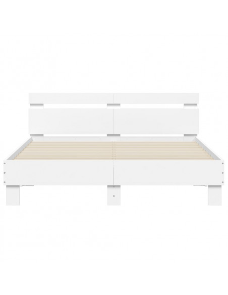 Giroletto con Testiera Bianco 140x200 cm in Legno Multistrato