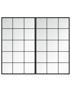 Specchi a Parete 2 pz Neri 100x60 cm in Metallo 2