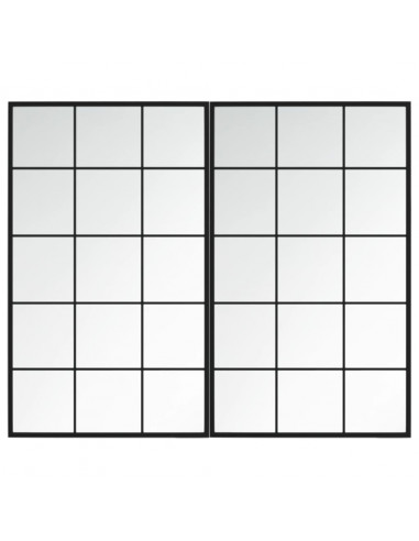 Specchi a Parete 2 pz Neri 100x60 cm in Metallo