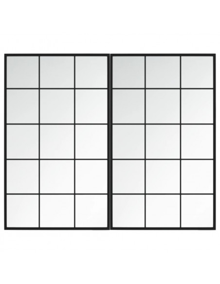 Specchi a Parete 2 pz Neri 100x60 cm in Metallo