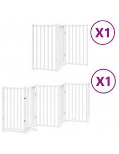 Cancello Cani Porta Pieghevole Bianco 9 Pannelli 450 cm Pioppo 2