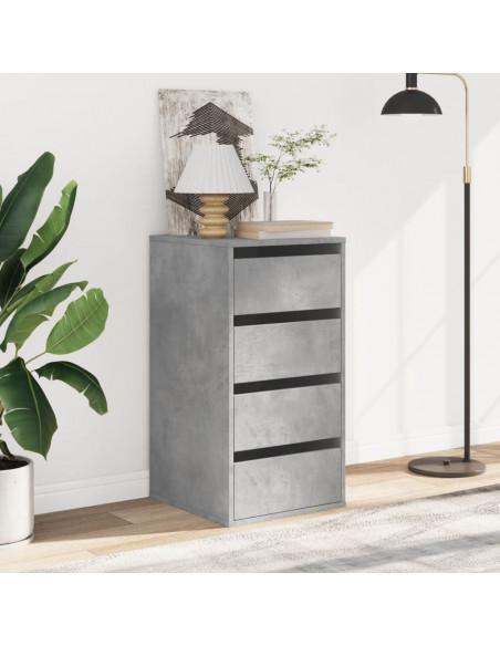Cassettiera Angolo Grigio Cemento 40x41x76cm Legno Multistrato