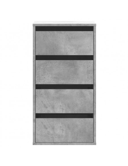 Cassettiera Angolo Grigio Cemento 40x41x76cm Legno Multistrato