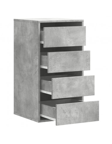 Cassettiera Angolo Grigio Cemento 40x41x76cm Legno Multistrato