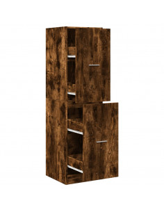 Armadietto da Farmacia Rovere Fumo 40x41x144,5 cm in Truciolato 2