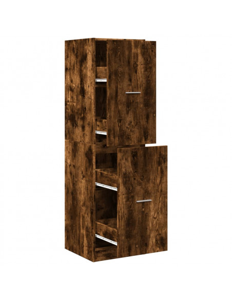 Armadietto da Farmacia Rovere Fumo 40x41x144,5 cm in Truciolato