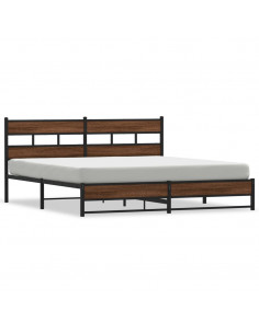 Giroletto senza Materaso in Metallo Rovere Marrone 183x213 cm 2