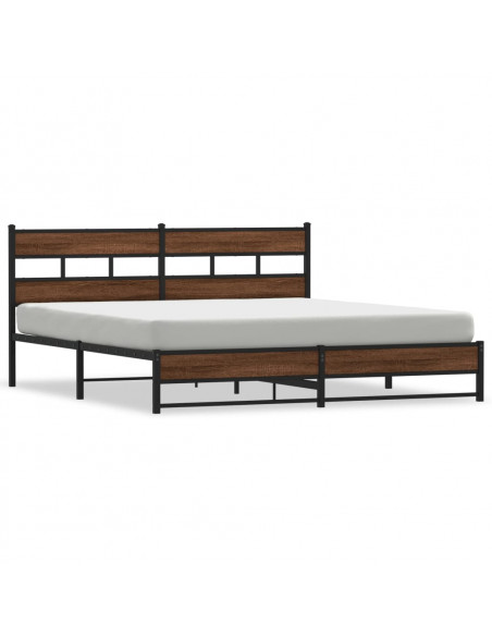 Giroletto senza Materaso in Metallo Rovere Marrone 183x213 cm