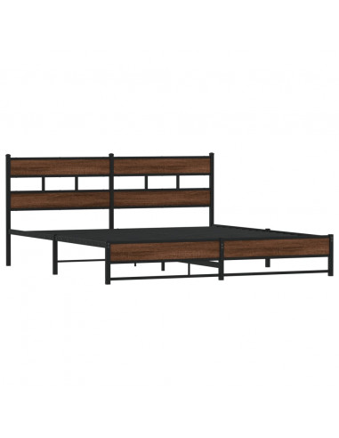 Giroletto senza Materaso in Metallo Rovere Marrone 183x213 cm