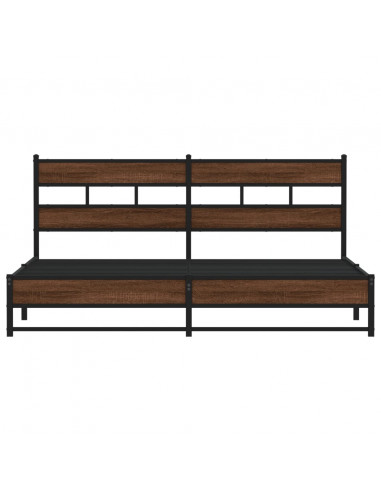 Giroletto senza Materaso in Metallo Rovere Marrone 183x213 cm