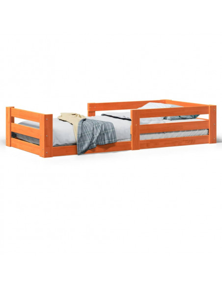 Letto senza Materasso Marrone Cera 80x190 cm in Legno di Pino