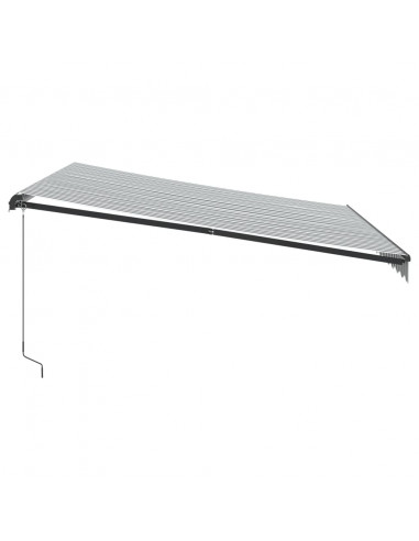 Tenda Retrattile Manuale con LED Antracite e Bianco 400x350 cm