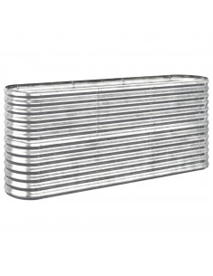 Letto Giardino Acciaio Verniciato a Polvere 152x40x68cm Argento 2