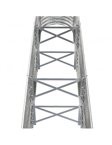 Letto Giardino Acciaio Verniciato a Polvere 152x40x68cm Argento