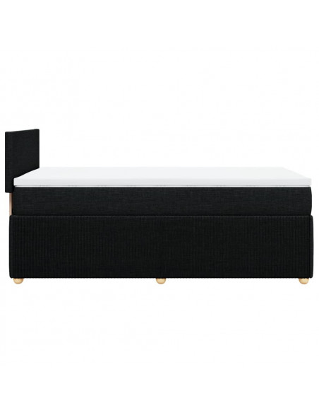 Giroletto a Molle con Materasso Nero 90x200 cm in Tessuto