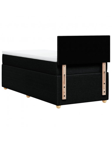 Giroletto a Molle con Materasso Nero 90x200 cm in Tessuto