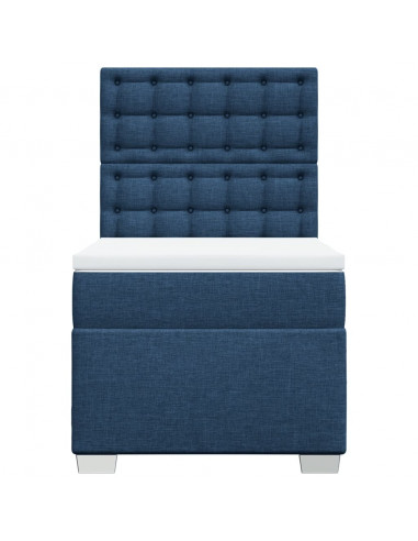 Giroletto a Molle con Materasso Blu 100x200 cm in Tessuto