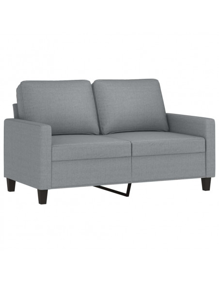 Set di Divani 2 pz con Cuscini Grigio Chiaro in Tessuto