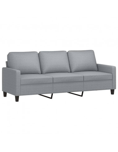 Set di Divani 2 pz con Cuscini Grigio Chiaro in Tessuto