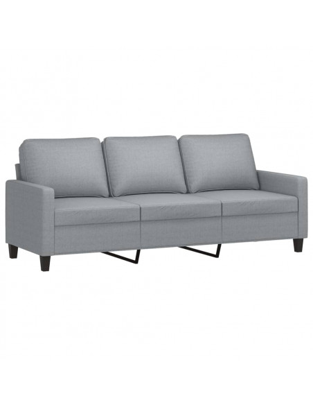 Set di Divani 2 pz con Cuscini Grigio Chiaro in Tessuto