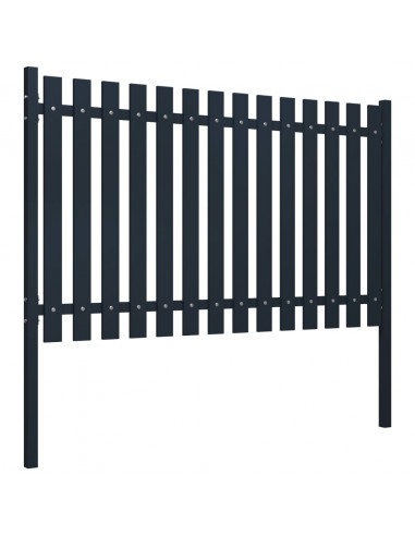 Pannello di recinzione antracite 178x75 cm in acciaio verniciato a polvere